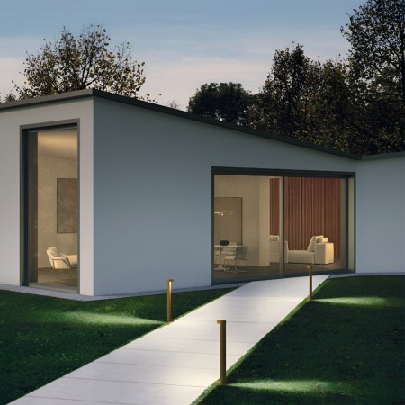 Bollard Redo Zeus, metal, dark brown, LED, 11,5W, 482 lumens, warm white 3000K, H.75 cm, IP54