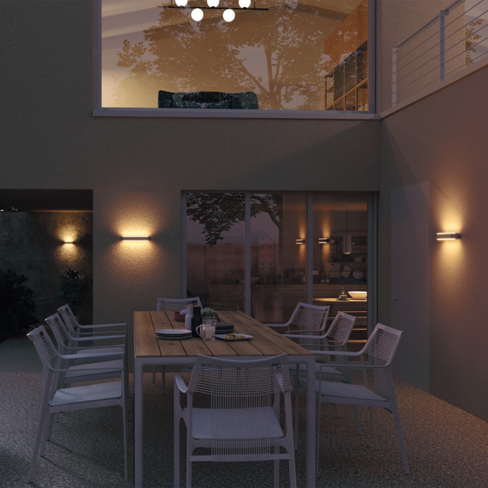 Wall lamp Redo Dash, metal, sand white, LED, 9W, 426 lumens, warm white 3000K, L.18 cm, IP65