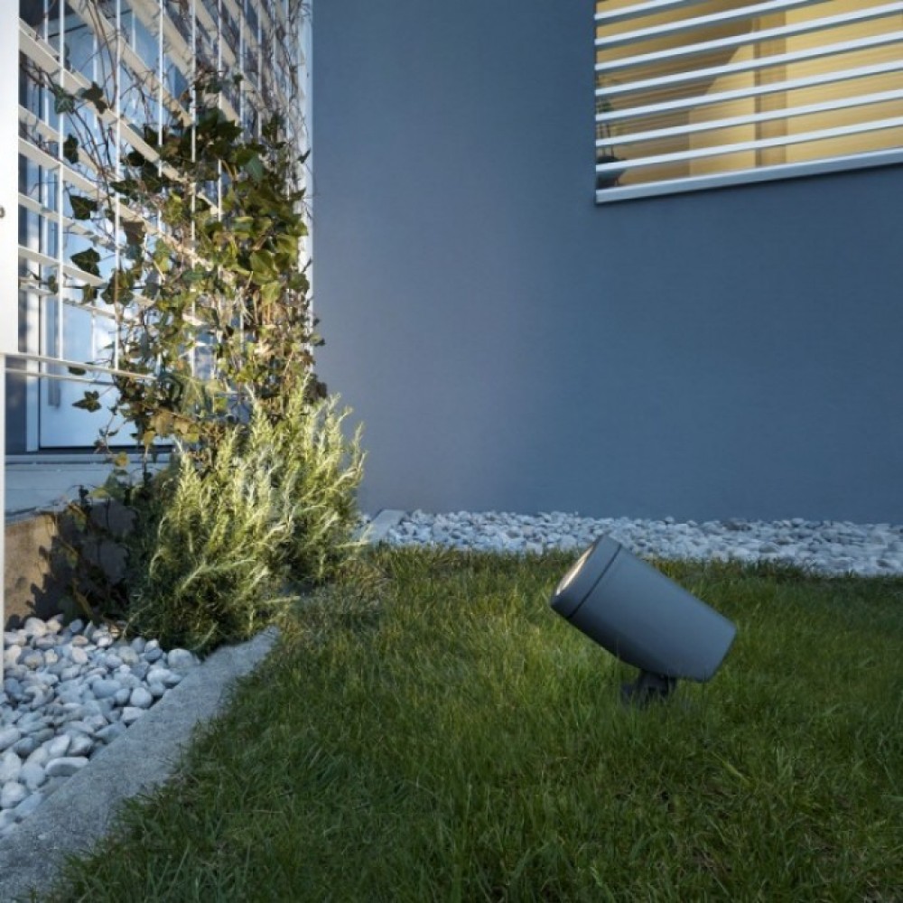 Miniprojector Redo Felix, metal, dark grey, LED, 7W, 420 lumens, warm white 3000K, H.28 cm, IP65