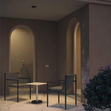 Ceiling lamp Redo Log, metal, dark grey, LED, 6W, 360 lumens, warm white 3000K, D.11 cm, IP65
