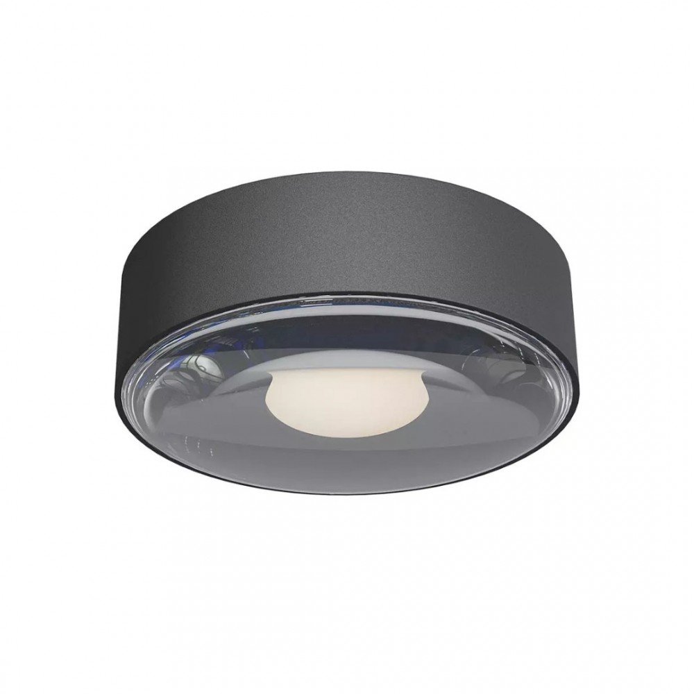Ceiling lamp Redo Log, metal, dark grey, LED, 6W, 360 lumens, warm white 3000K, D.11 cm, IP65