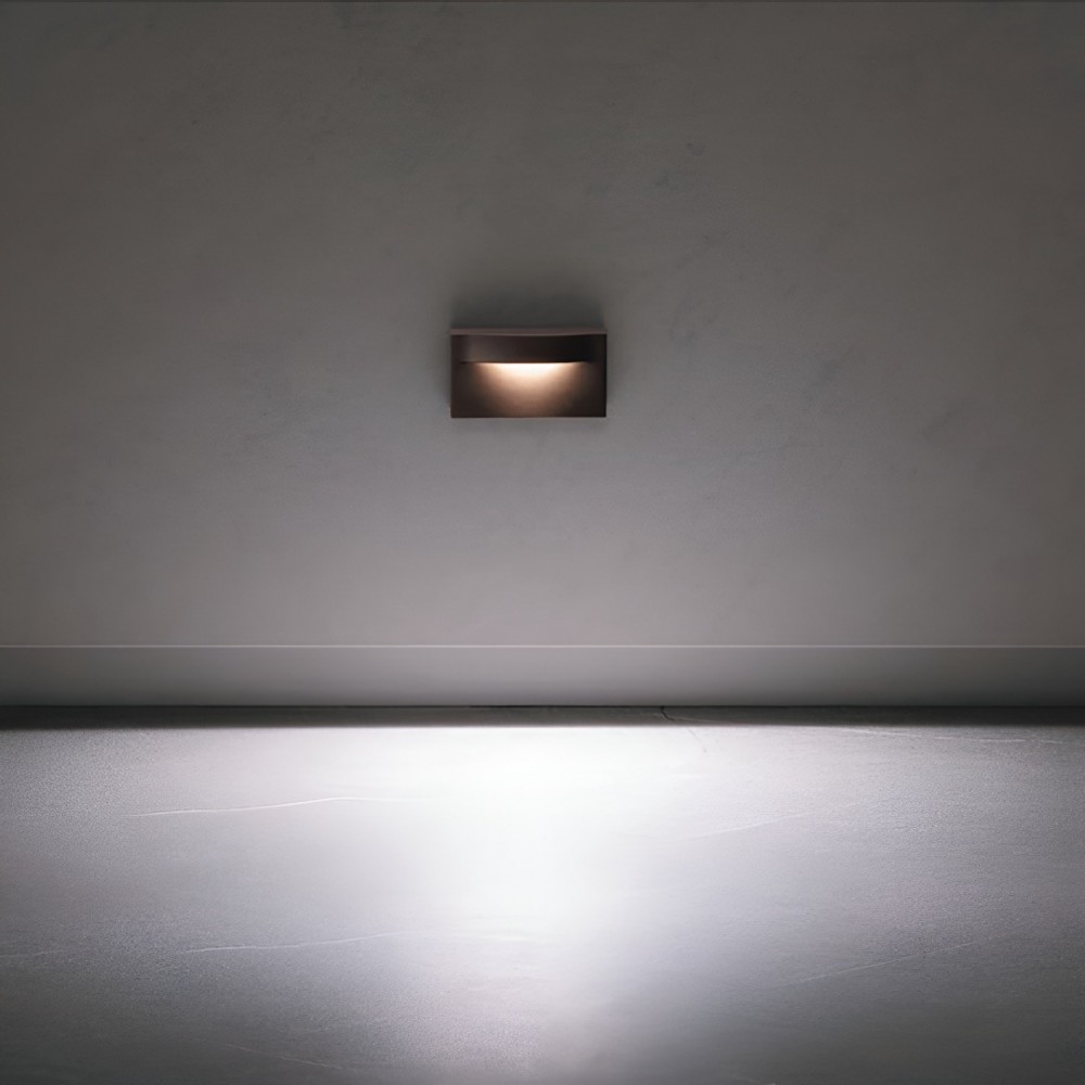 Step light Redo Polifemo, metal, dark brown, LED, 8W, 425 lumens, warm white 3000K, L.14 cm, IP65