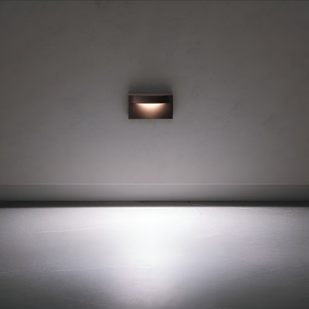 Step light Redo Polifemo, metal, dark brown, LED, 8W, 425 lumens, warm white 3000K, L.14 cm, IP65