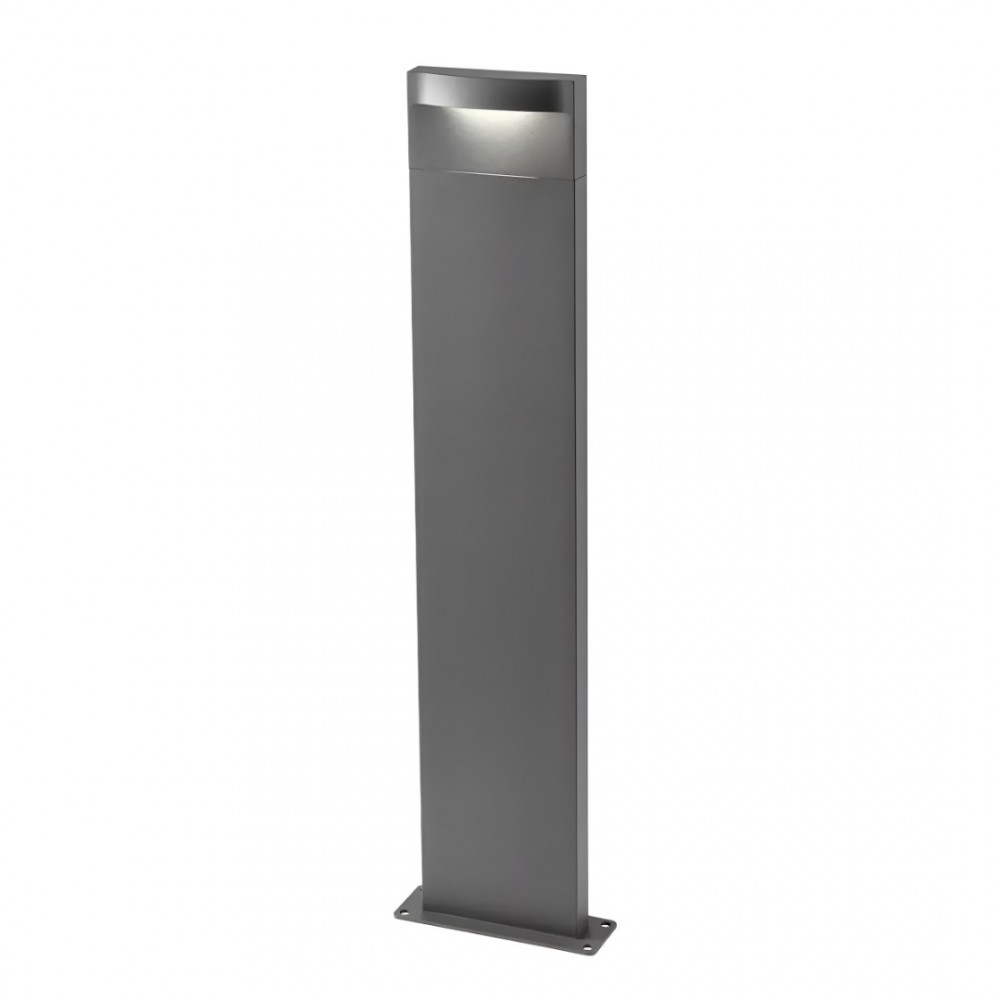 Bollard Redo Polifemo, metal, dark grey, LED, 8W, 425 lumens, warm white 3000K, H.69 cm, IP65