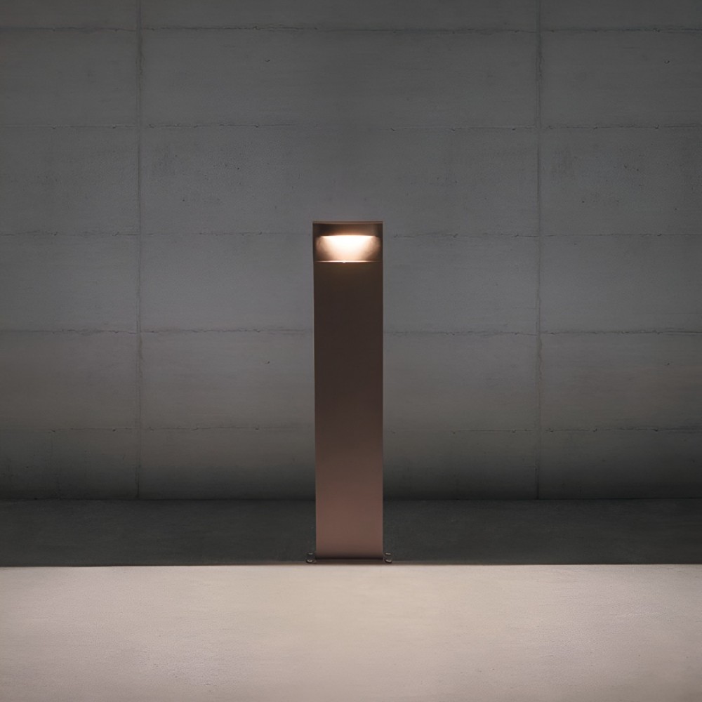 Bollard Redo Polifemo, metal, dark brown, LED, 8W, 425 lumens, warm white 3000K, H.69 cm, IP65