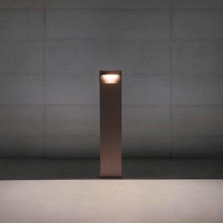 Bollard Redo Polifemo, metal, dark brown, LED, 8W, 425 lumens, warm white 3000K, H.69 cm, IP65