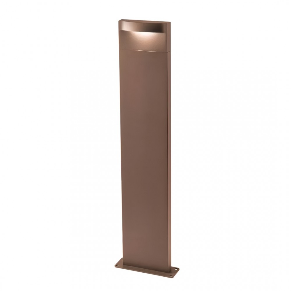 Bollard Redo Polifemo, metal, dark brown, LED, 8W, 425 lumens, warm white 3000K, H.69 cm, IP65