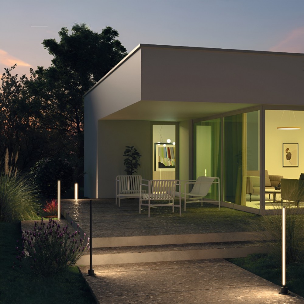 Bollard Redo Wiki, metal, dark grey, LED, 10W, 495 lumens, warm white 3000K, H.90 cm, IP65