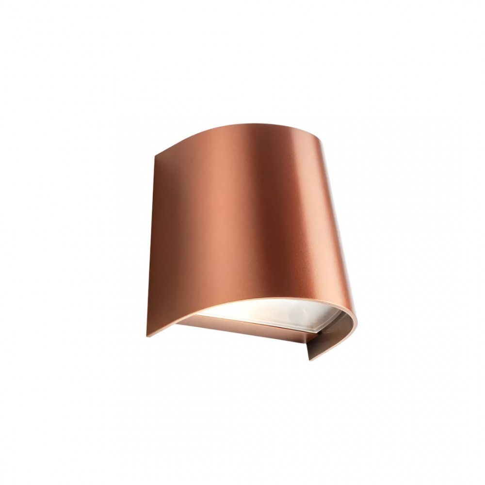 Wall lamp Redo Tron, polycarbonate, copper, 1XGU10, H.11 cm, IP65