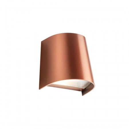 Wall lamp Redo Tron, polycarbonate, copper, 1XGU10, H.11 cm, IP65
