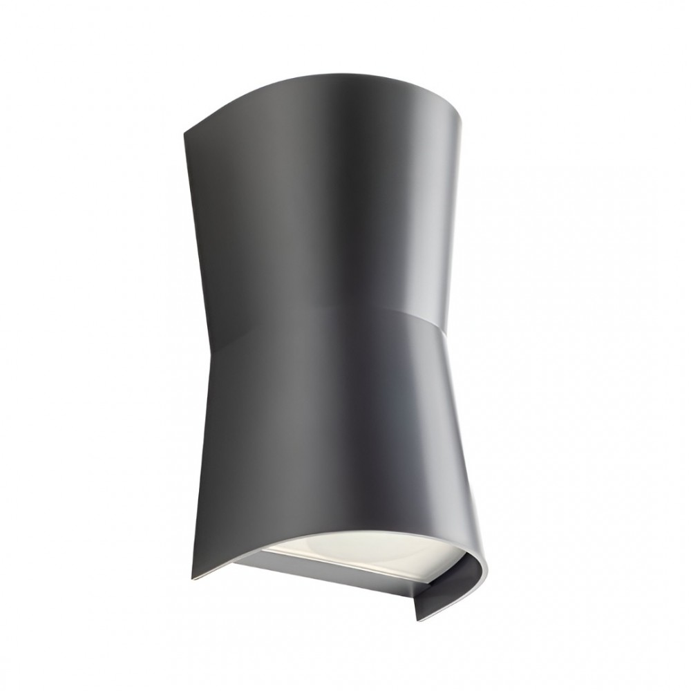 Wall lamp Redo Tron, polycarbonate, dark grey, 2XGU10, H.19 cm, IP65