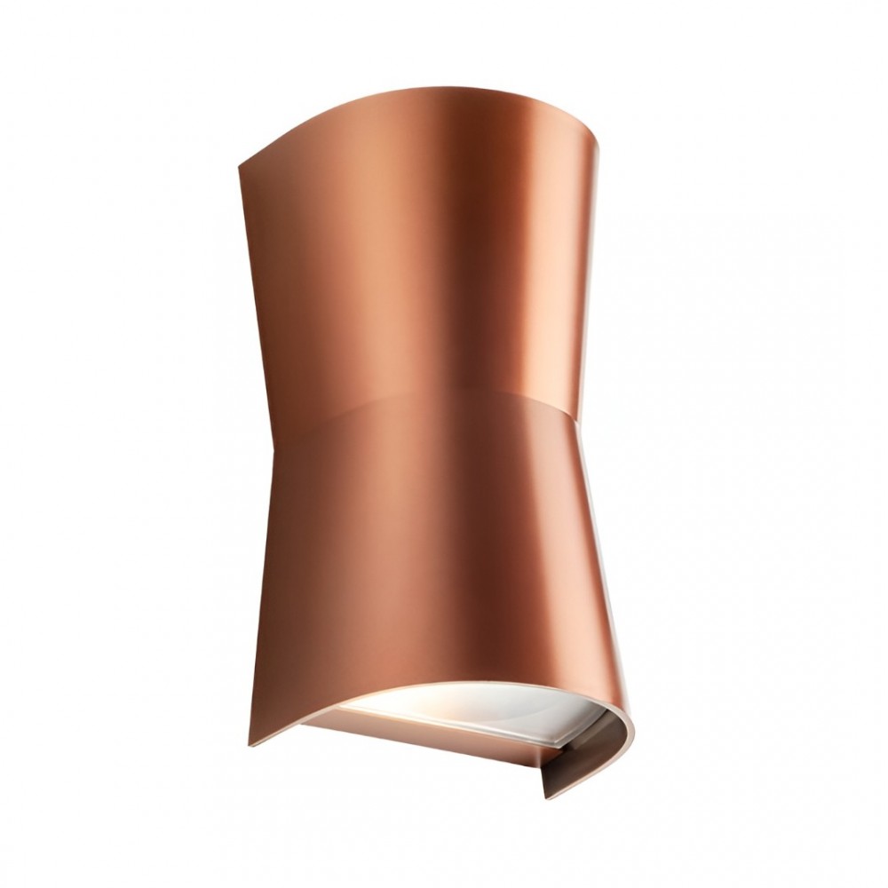 Wall lamp Redo Tron, polycarbonate, copper, 2XGU10, H.19 cm, IP65