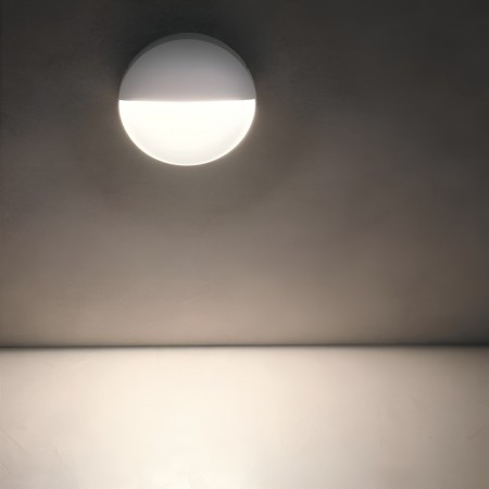 Step light Redo Lander, metal, sand white, LED, 3W, 100 lumens, warm white 3000K, D.11 cm, IP54