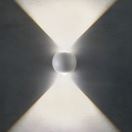 Wall lamp Redo Milestone, metal, sand white, LED, 6W, 528 lumens, warm white 3000K, D.10 cm, IP54