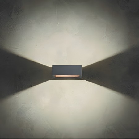 Wall lamp Redo Wald, metal, dark grey, LED, 10W, 650 lumens, warm white 3000K, L.18 cm, IP65