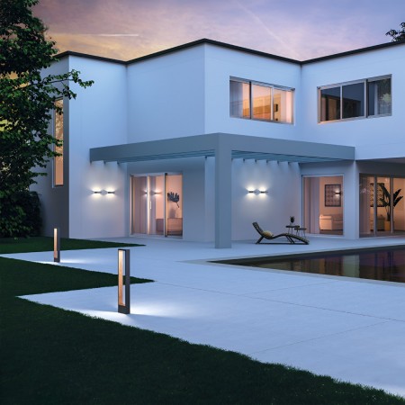 Bollard Redo Wald, metal, dark grey, LED, 10W, 650 lumens, warm white 3000K, H.65 cm, IP65