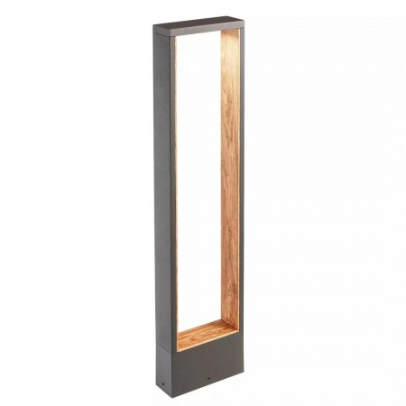 Bollard Redo Wald, metal, dark grey, LED, 10W, 650 lumens, warm white 3000K, H.65 cm, IP65