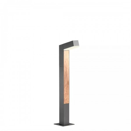 Bollard Redo Woody, metal, dark grey, LED, 10W, 650 lumens, warm white 3000K, H.65 cm, IP54
