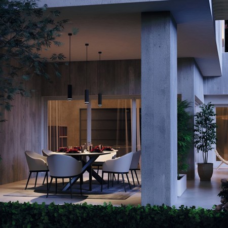 Pendant lamp Redo Klou, metal, dark grey, LED, 9W, 553 lumens, warm white 3000K, D.8 cm, IP54