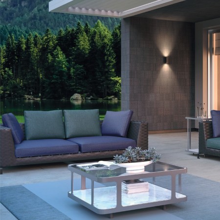 Wall lamp Redo Brio, metal, corten, LED, 10W, 798 lumens, warm white 3000K, H.16 cm, IP54