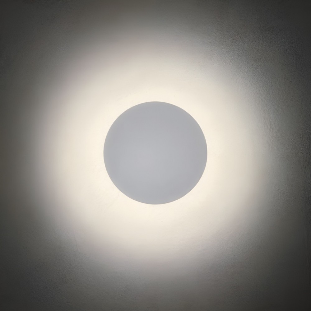 Wall lamp Redo Tanit, metal, sand white, LED, 18W, 1390 lumens, warm white 3000K, D.24 cm, IP54