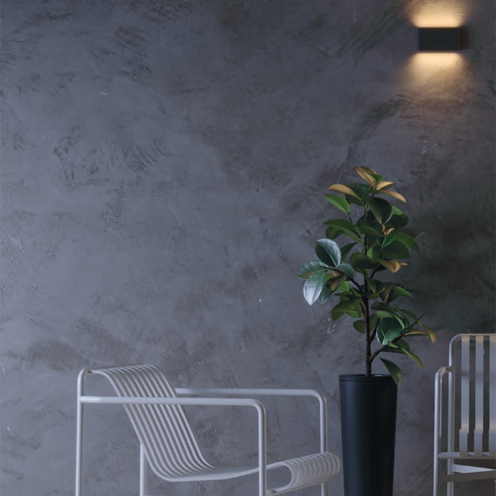 Wall lamp Redo Klippe, metal, dark grey, LED, 13W, 750 lumens, warm white 3000K, IP54