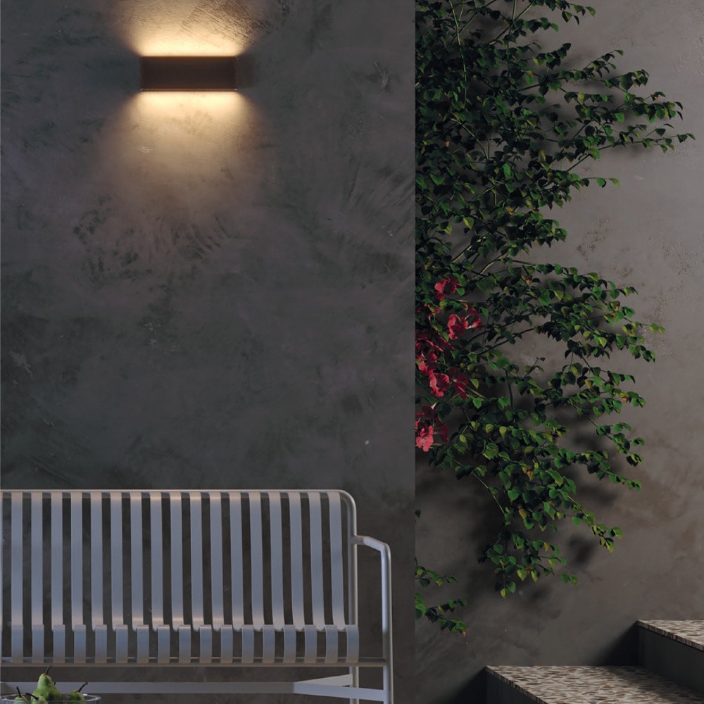Wall lamp Redo Klippe, metal, dark brown, LED, 13W, 750 lumens, warm white 3000K, IP54