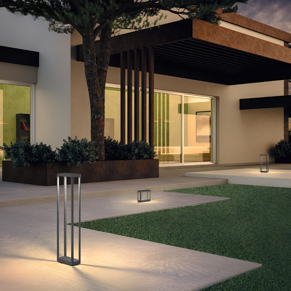 Bollard Redo Wake, metal, dark grey, LED, 8W, 545 lumens, warm white 3000K, H.75 cm, IP65