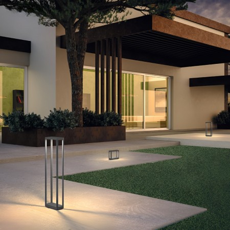 Bollard Redo Wake, metal, dark grey, LED, 8W, 545 lumens, warm white 3000K, H.75 cm, IP65