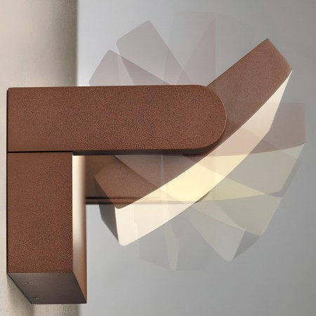 Wall lamp Redo Flip, metal, corten, LED, 20W, 1800 lumens, warm white 3000K, L.21 cm, IP54