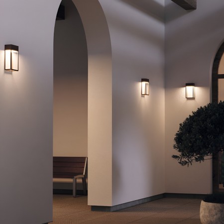 Wall lamp Redo Stand, metal, corten, LED, 20W, 1548 lumens, warm white 3000K, H.30 cm, IP65
