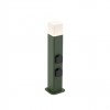 Bollard Redo Volt, metal, dark green, 2 power sockets, LED, 13W, 895 lumens, warm white 3000K, H.50 cm, IP54