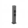 Bollard Redo Volt, metal, dark grey, 2 power sockets, H.50 cm, IP54