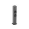 Bollard Redo Volt, metal, dark grey, 2 power sockets, H.50 cm, IP54