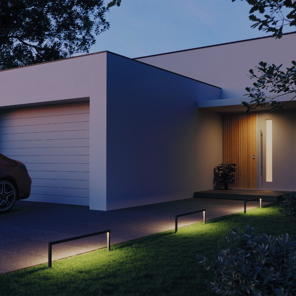 Spike lamp Redo Barrier, metal, dark grey, LED, 15W, 625 lumens, warm white 3000K, H.30 cm, IP65