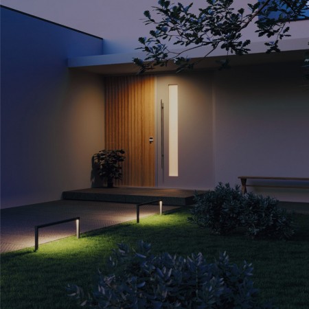Spike lamp Redo Barrier, metal, dark grey, LED, 15W, 625 lumens, warm white 3000K, H.50 cm, IP65