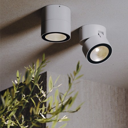 Ceiling lamp Redo Shaft, metal, sand white, LED, 13W, 990 lumens, warm white 3000K, D.9 cm, IP65