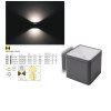 Wall lamp Redo Beta, metal, dark grey, LED, 2X6W, 1134 lumens, neutral white 4000K, IP54