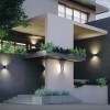 Wall lamp Redo Kub, metal, dark grey, LED, 24W, 1478 lumens, warm white 3000K, H.21 cm, IP54