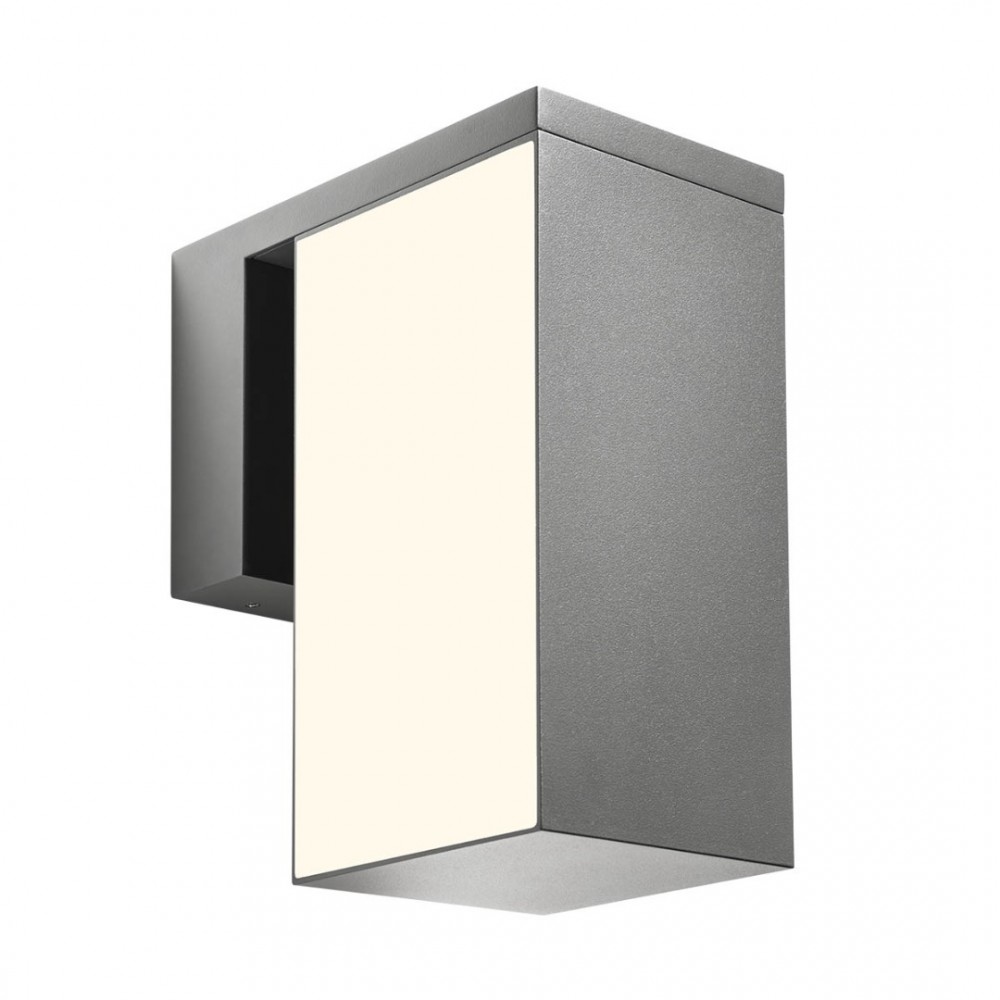 Wall lamp Redo Kub, metal, dark grey, LED, 24W, 1478 lumens, warm white 3000K, H.21 cm, IP54