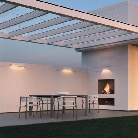 Wall lamp Redo Aroos, metal, sand white, LED, 14,5W, 924 lumens, warm white 3000K, L.38 cm, IP65