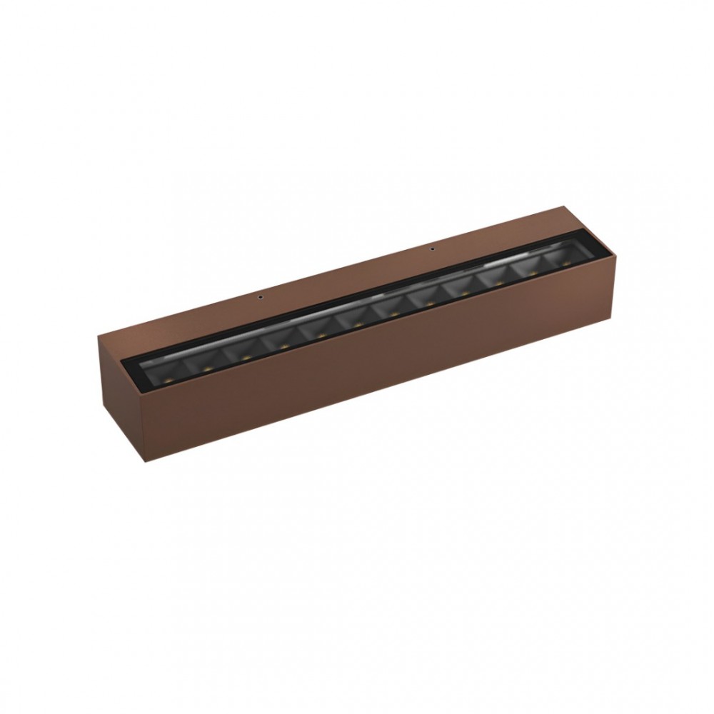 Wall lamp Redo Aroos, metal, corten, LED, 30W, 1936 lumens, warm white 3000K, L.38 cm, IP65