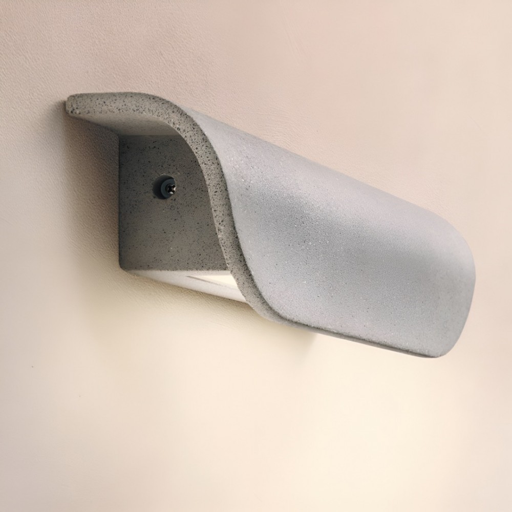 Wall lamp Redo Lid, concrete, dark grey, LED, 8,8W, 651 lumens, warm white 3000K, L.32 cm, IP65