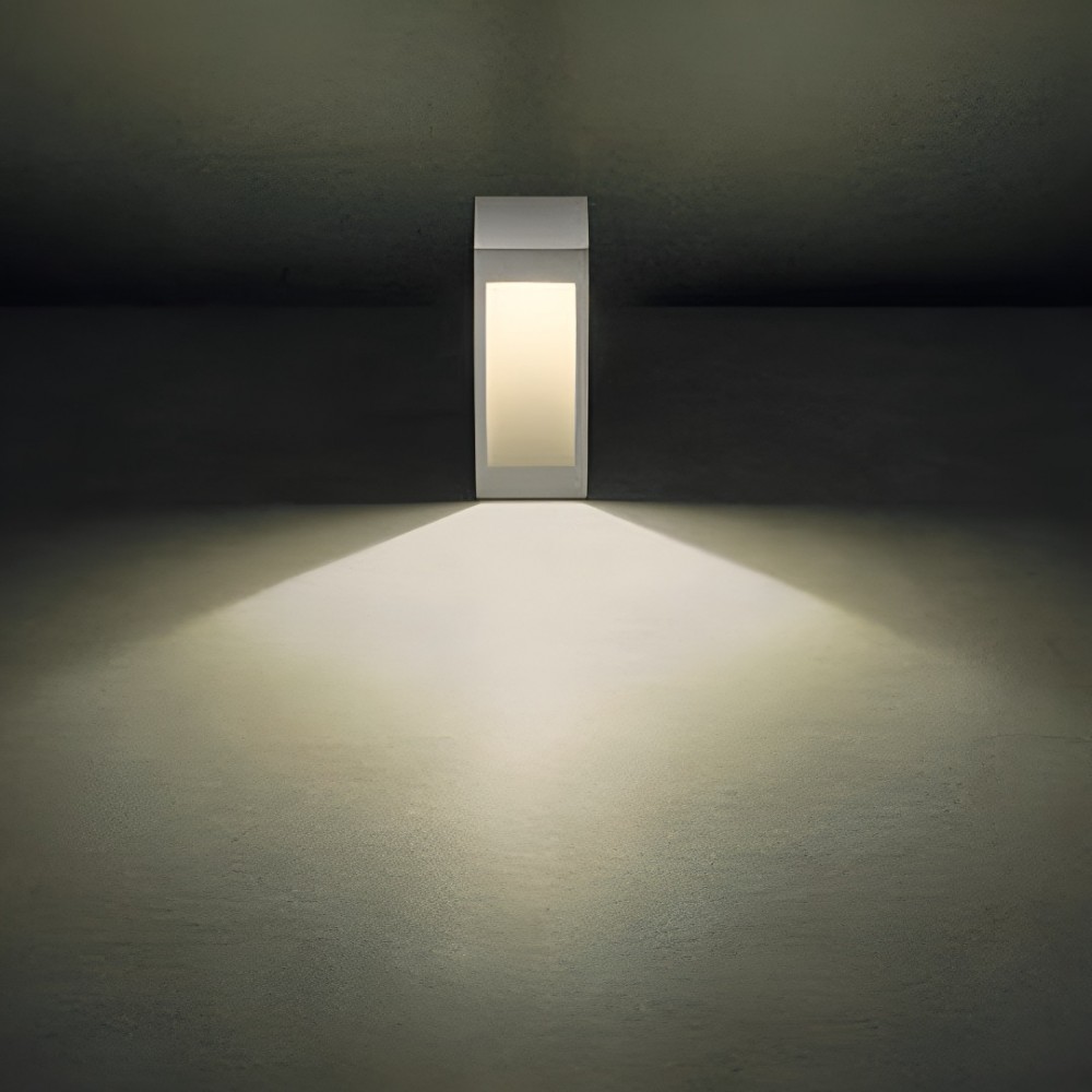 Bollard Redo Toss, concrete, ivory, LED, 10W, 741 lumens, warm white 3000K, H.30 cm, IP65