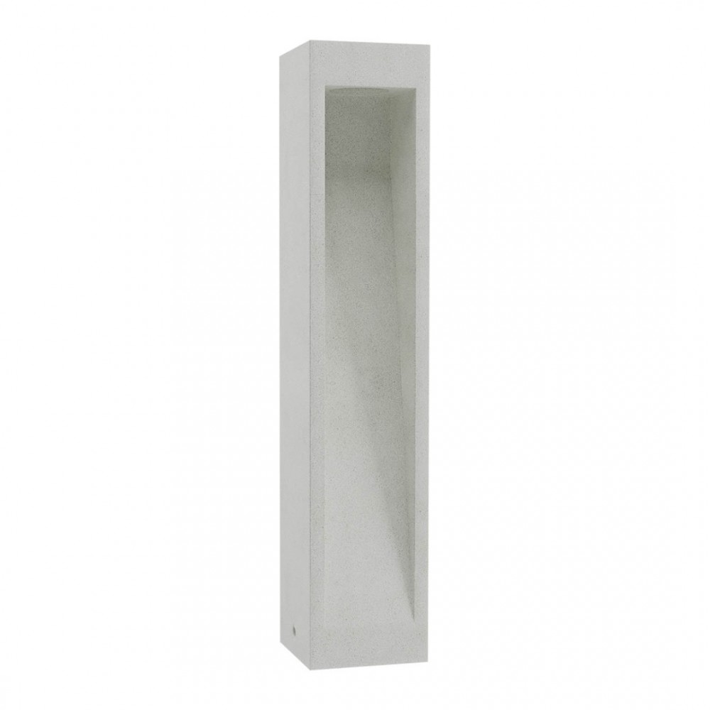 Bollard Redo Toss, concrete, ivory, LED, 10W, 741 lumens, warm white 3000K, H.60 cm, IP65