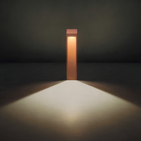 Bollard Redo Toss, concrete, terracotta, LED, 10W, 558 lumens, warm white 3000K, H.60 cm, IP65