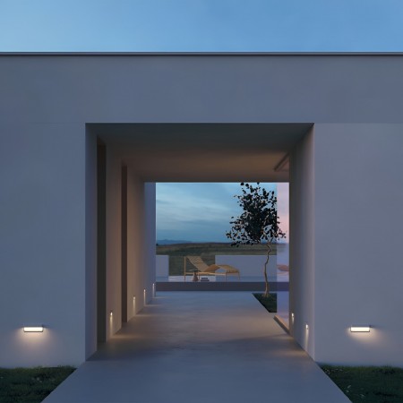 Step light Redo Kant, metal, sand white, LED CCT, 3W, 187 lumens, warm white 2700K/3000K, L.12 cm, IP65