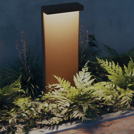 Bollard Redo Kant, metal, corten, LED CCT, 15W, 1011 lumens, warm white 2700K/3000K, H.65 cm, IP65