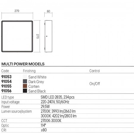 Ceiling lamp Redo Nox, metal, sand black, LED CCT, max.29,5W, 2264 lumens, warm white 2700K/3000K, L.27 cm, IP65