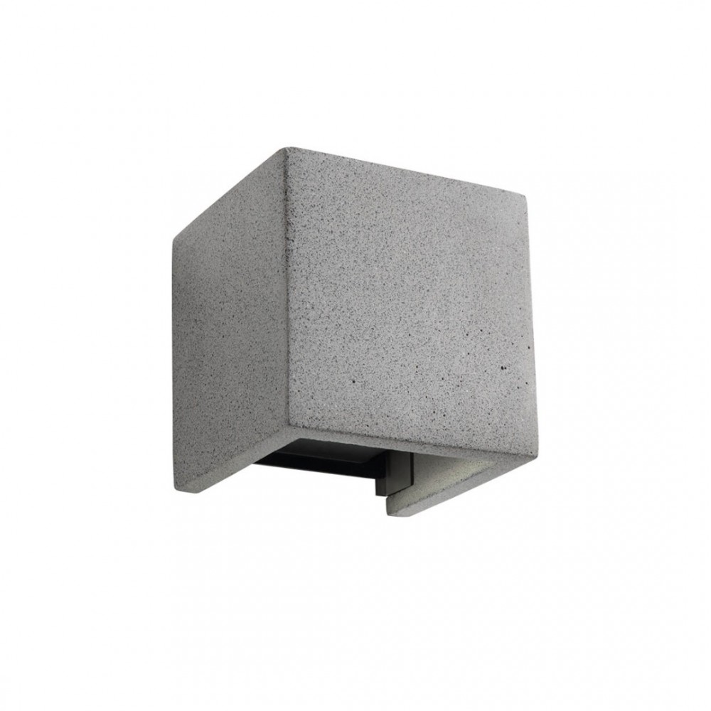 Wall lamp Redo Petra, concrete, dark grey, LED, 2X6W, 774 lumens, warm white 3000K, H.12 cm, IP54